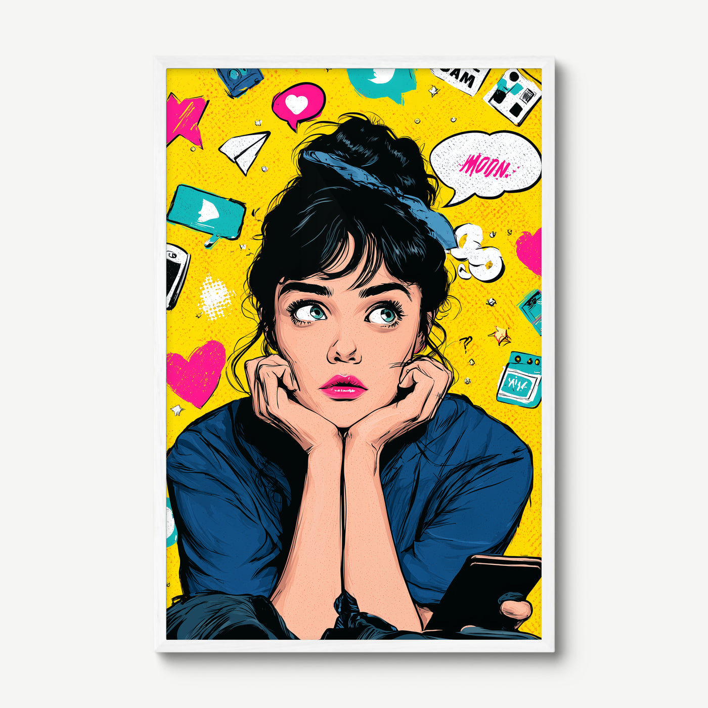 Social Static art print in a white frame