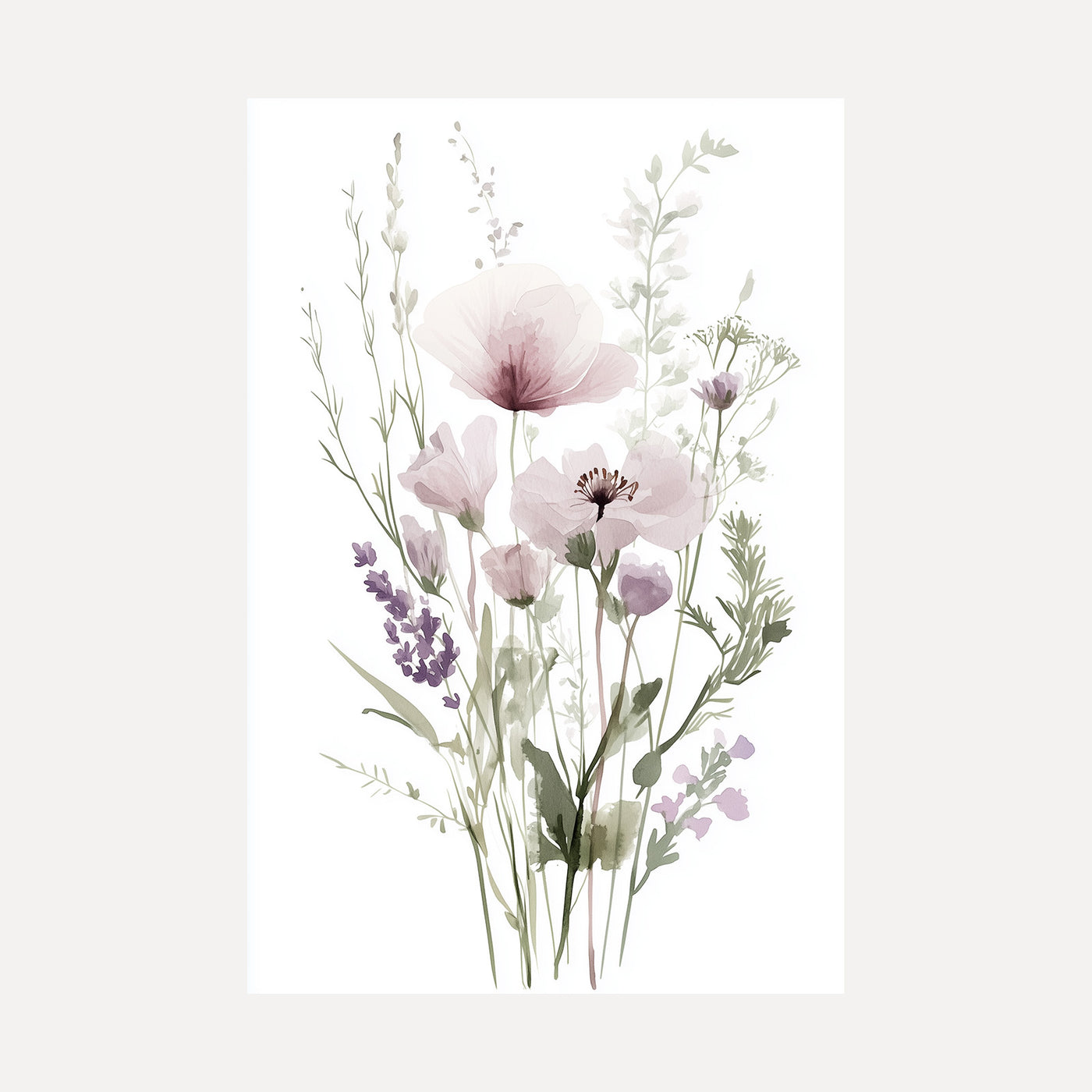 Soft Botanical Meadow unframed art print