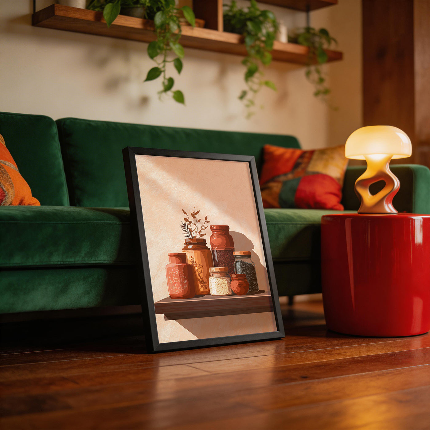 Spice Shelf framed on a wall