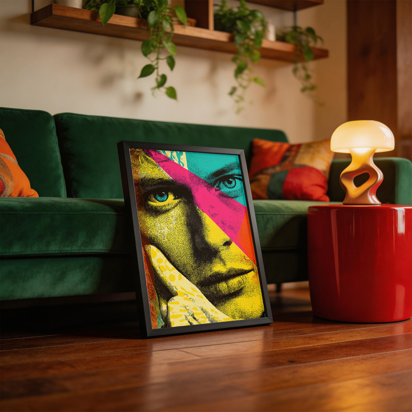 Split Gaze framed on a wall