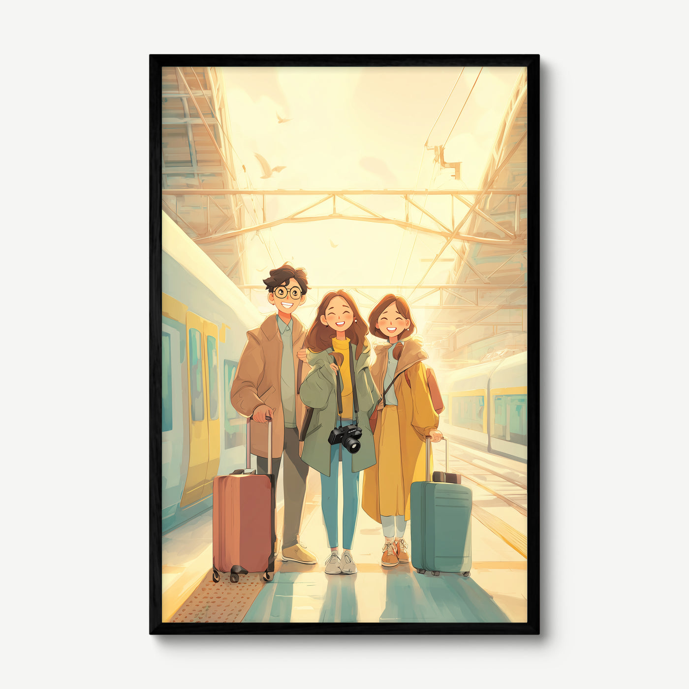 Station Departure art print in a black frame