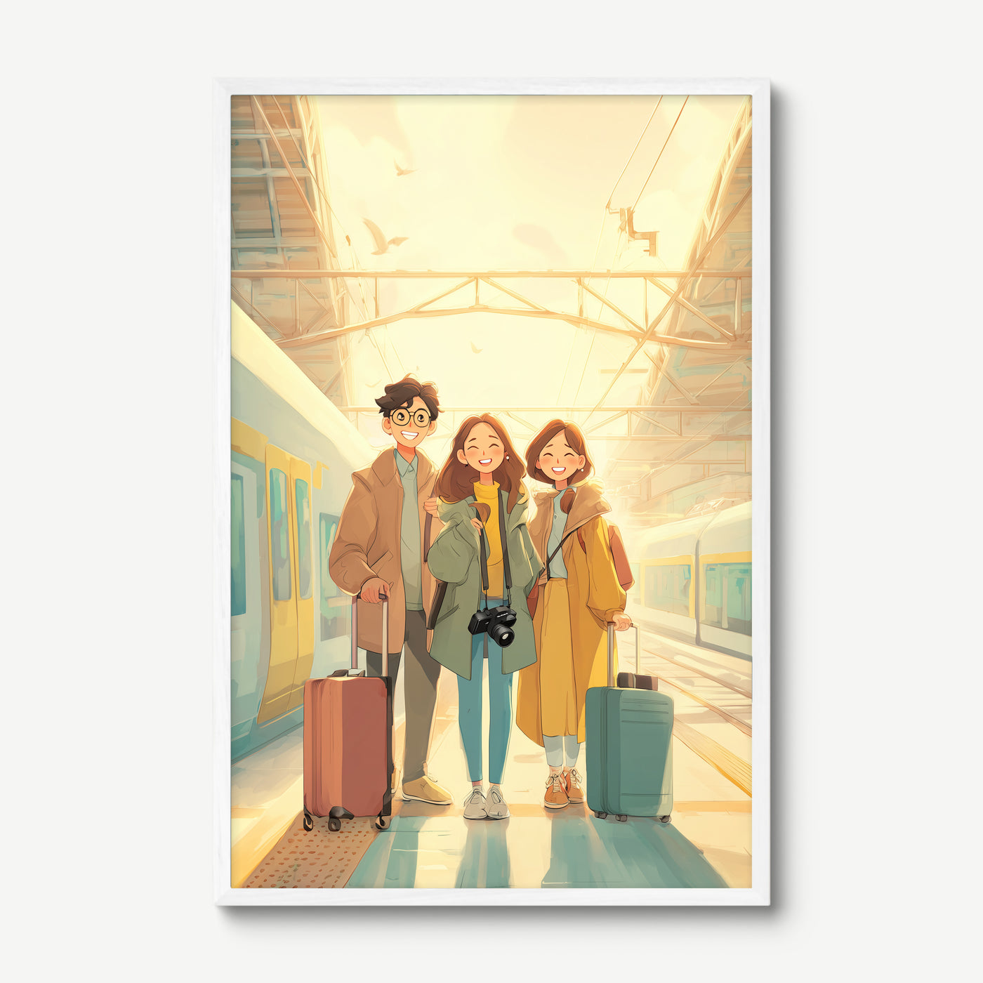 Station Departure art print in a white frame