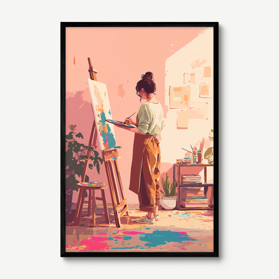 Studio Paint Session art print in a black frame