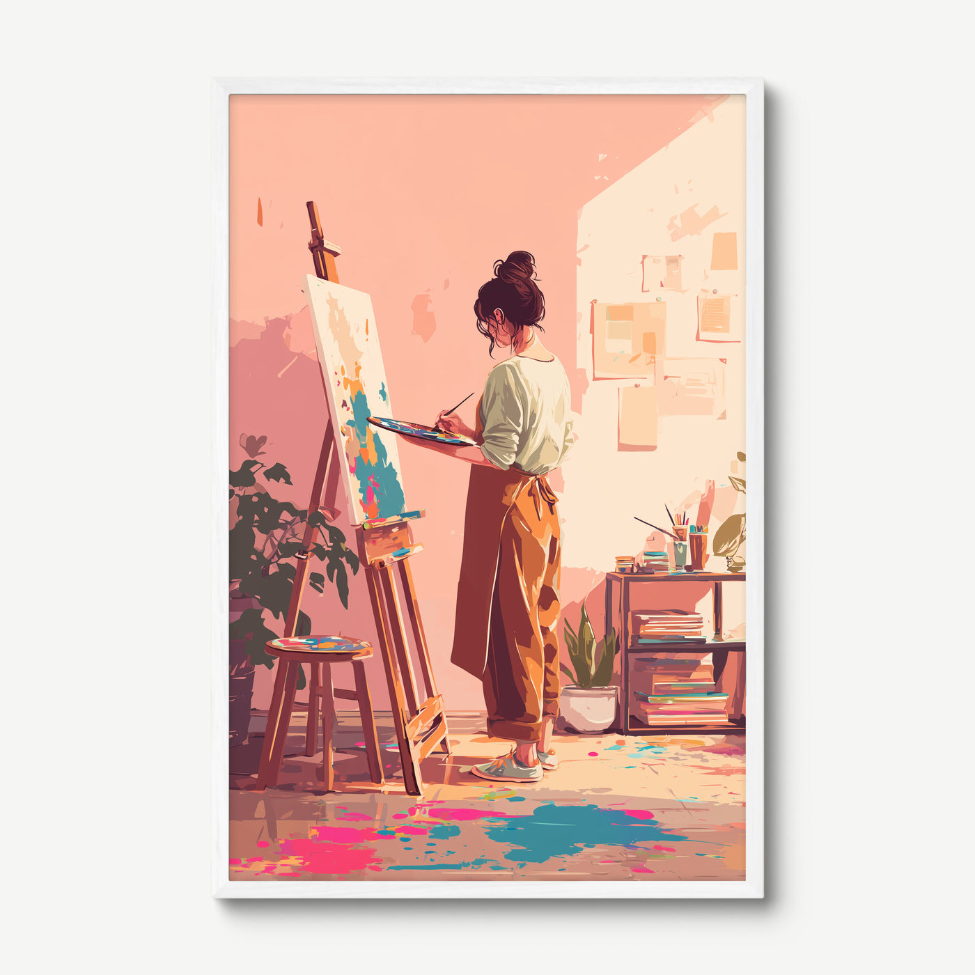 Studio Paint Session art print in a white frame