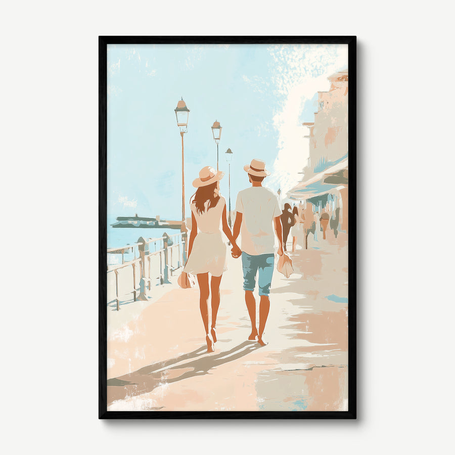 Summer by the Sea art print in a black frame