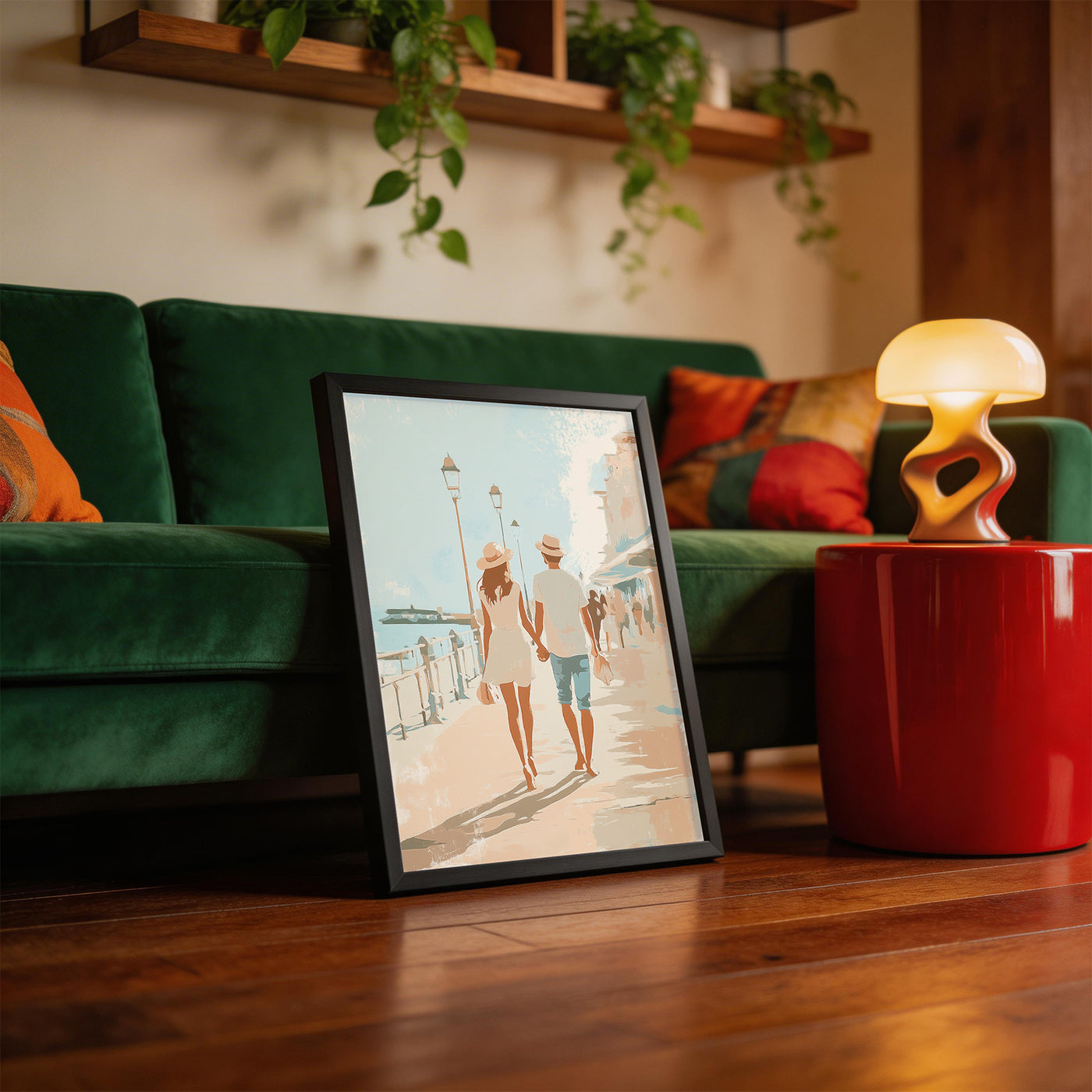 Summer by the Sea framed on a wall