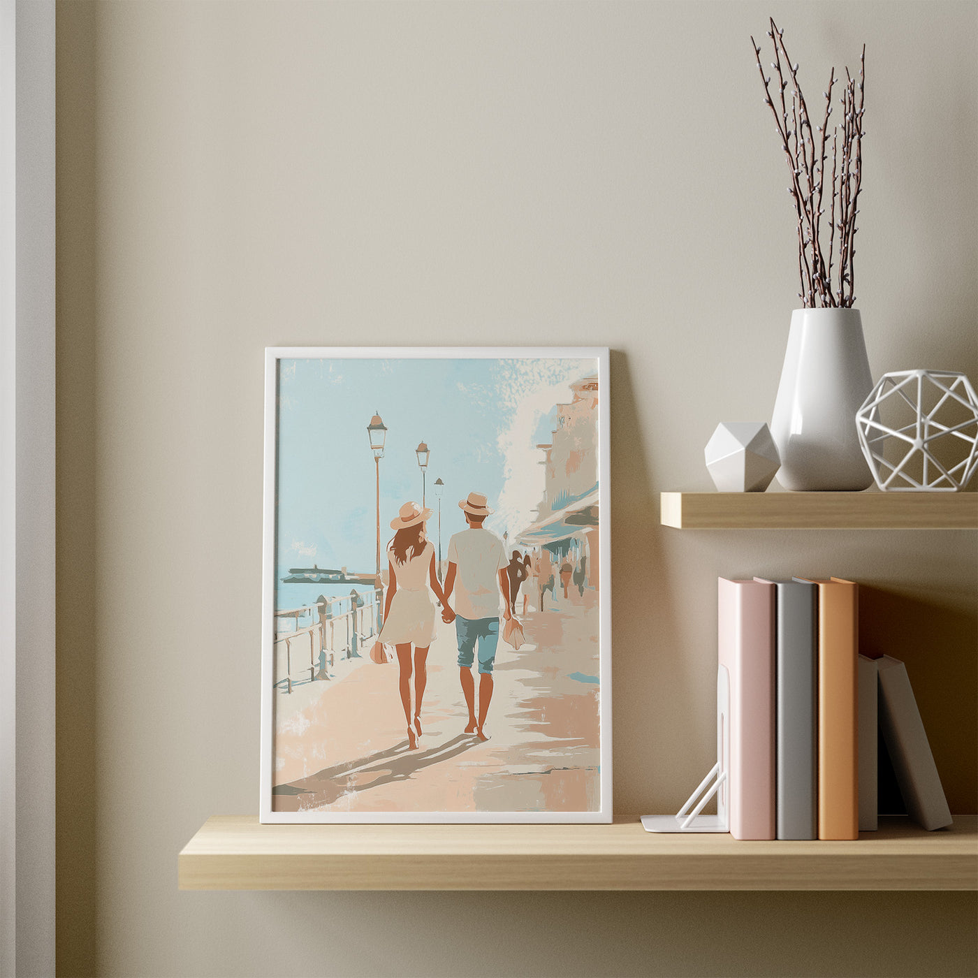 Summer by the Sea framed in a room