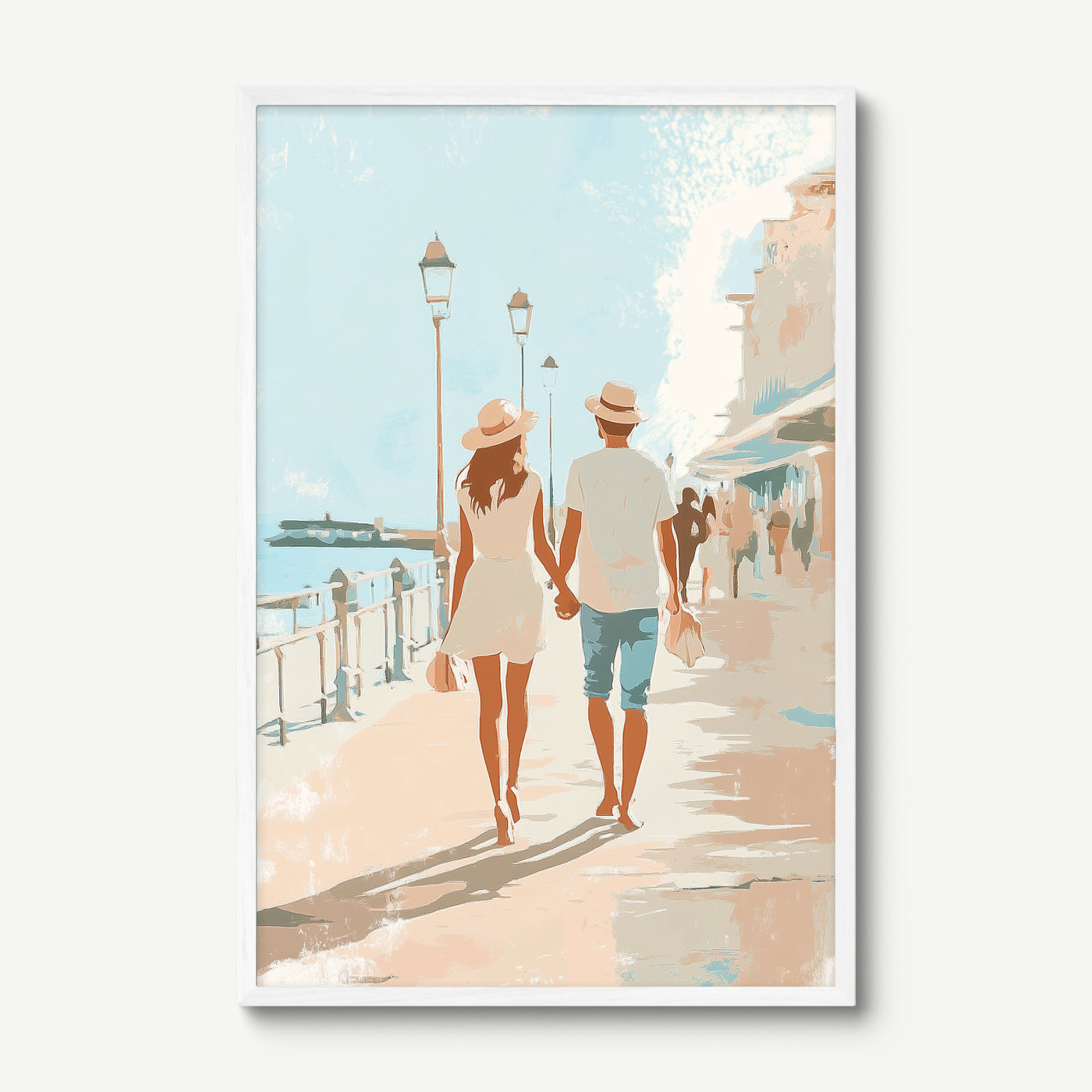 Summer by the Sea art print in a white frame