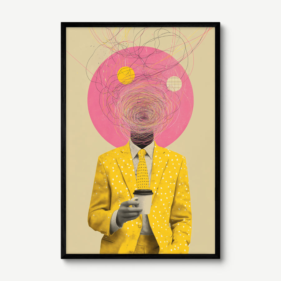 Tangled Mind art print in a black frame