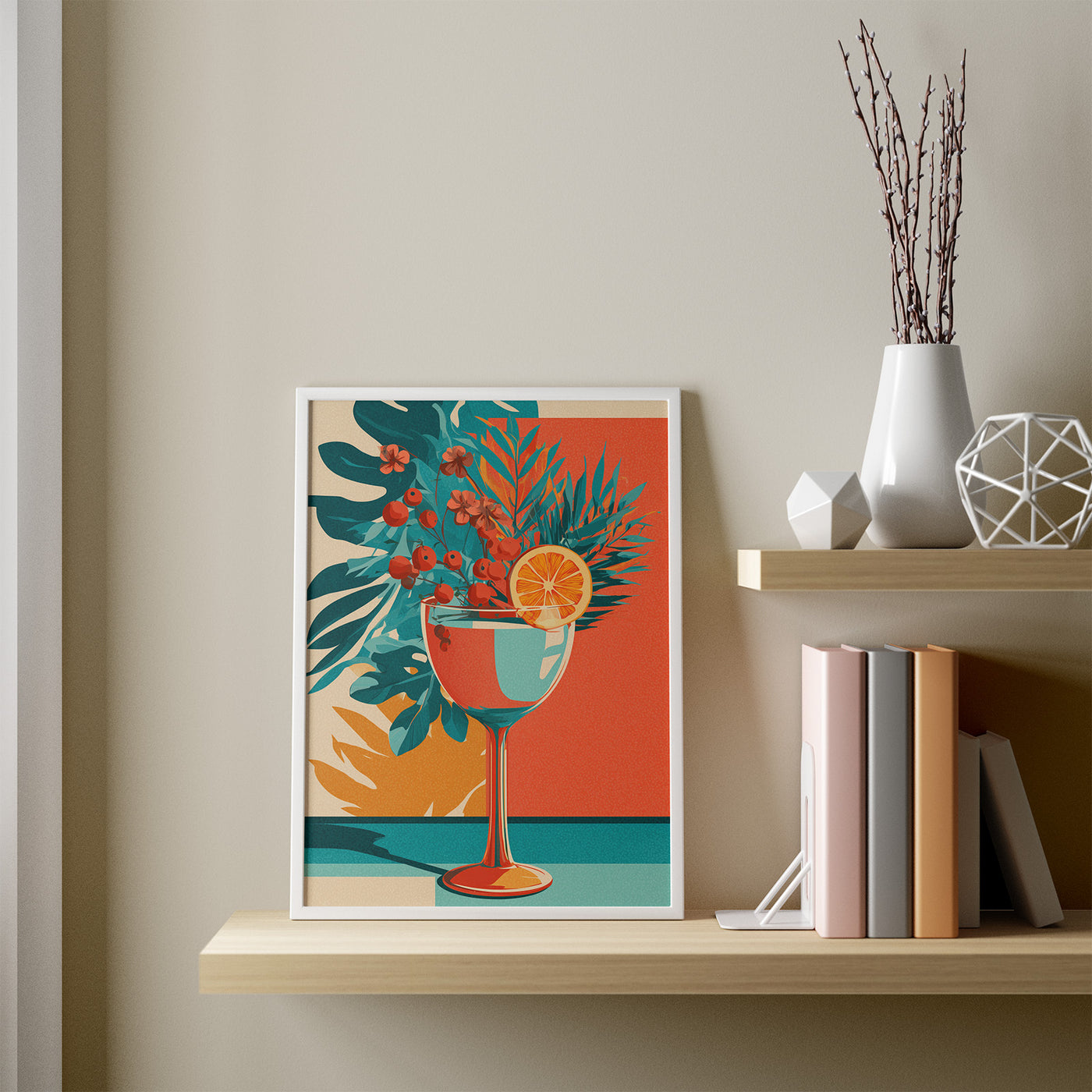 Tropical Cocktail framed in a room