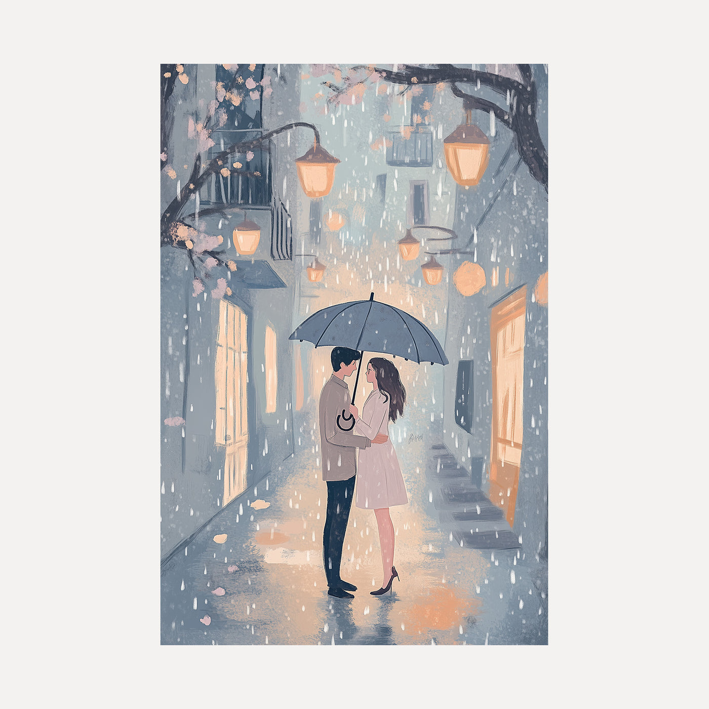 Under Paris Rain unframed art print