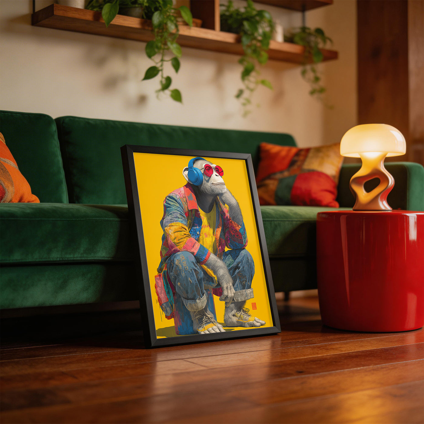 Urban Chimp framed on a wall