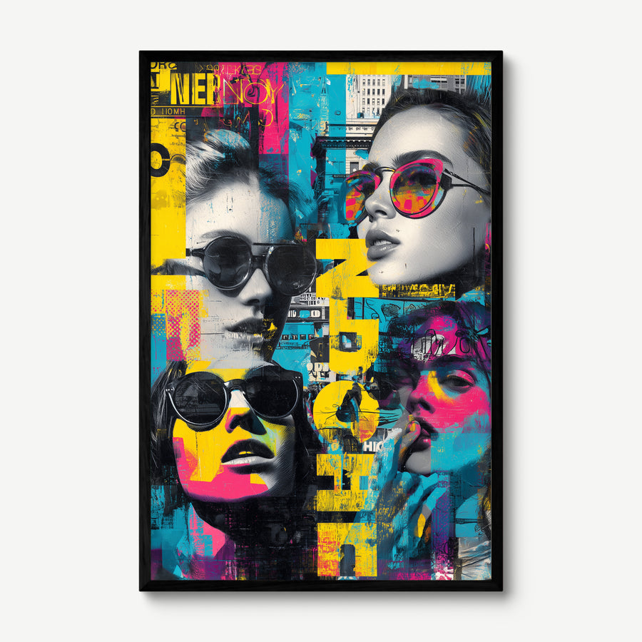 Urban Noise art print in a black frame