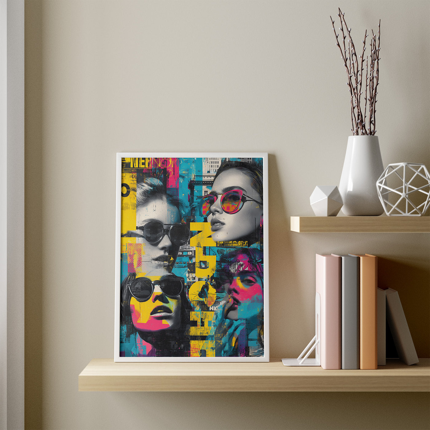 Urban Noise framed in a room