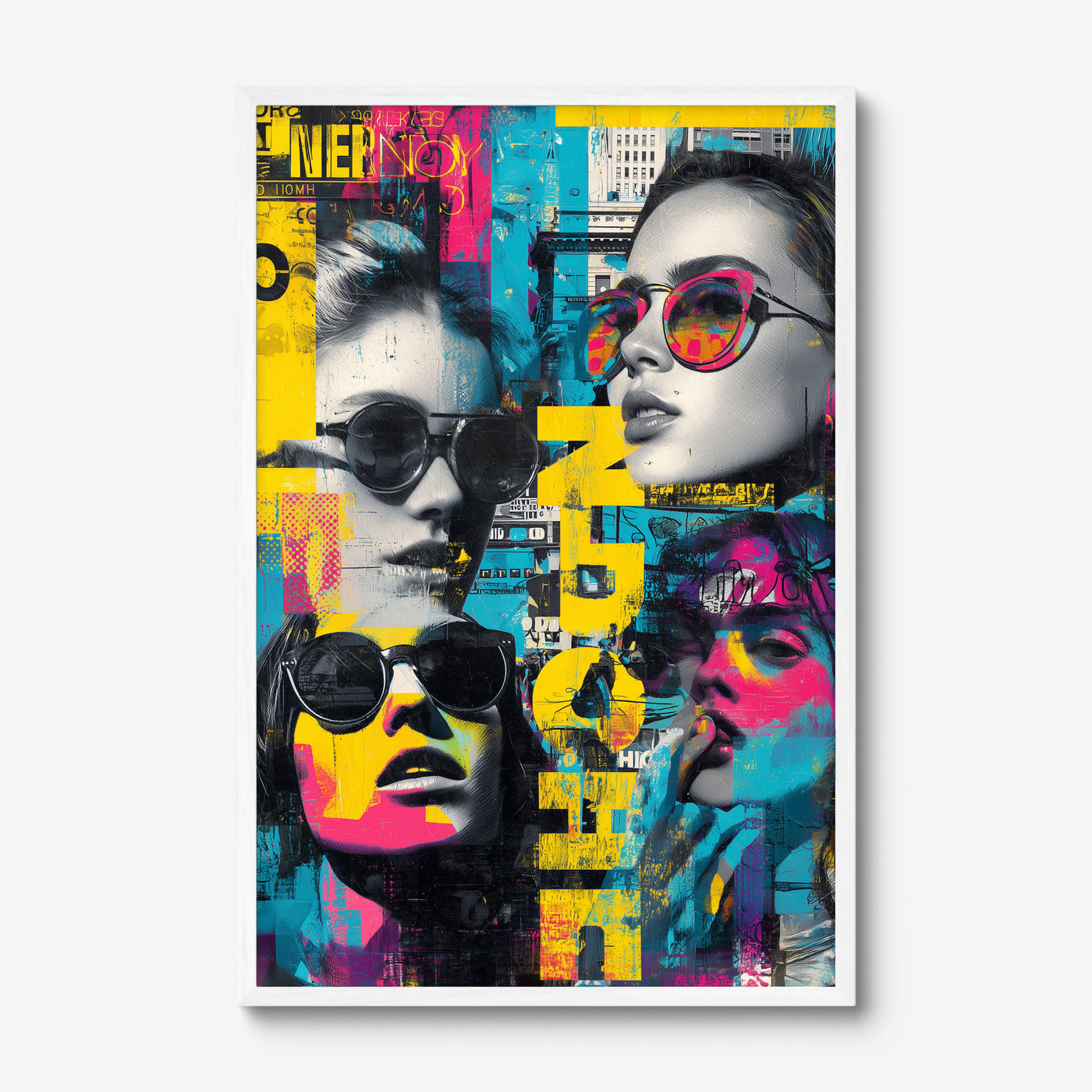 Urban Noise art print in a white frame