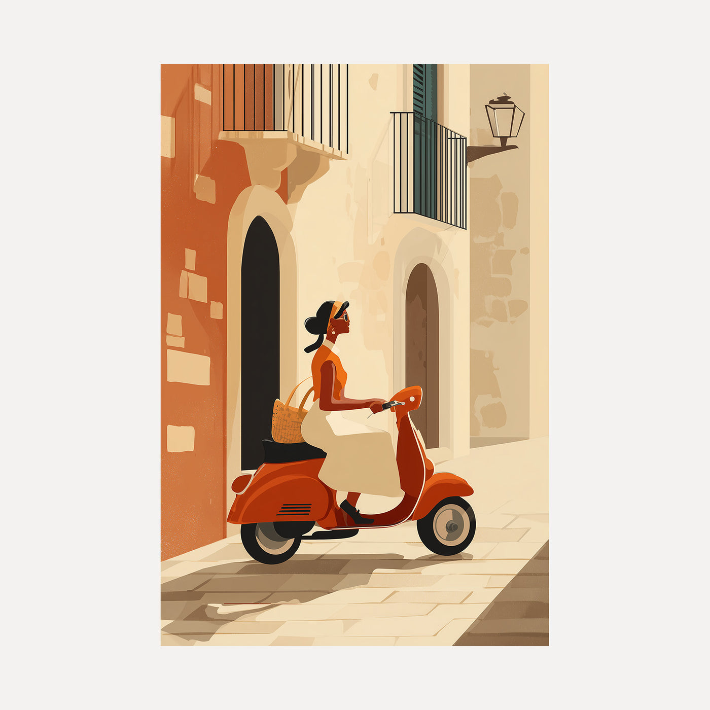 Vespa Through the Alley unframed art print