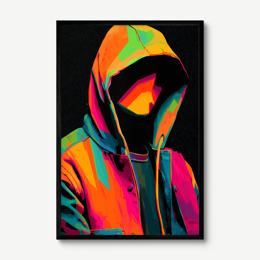 Void Figure art print in a black frame