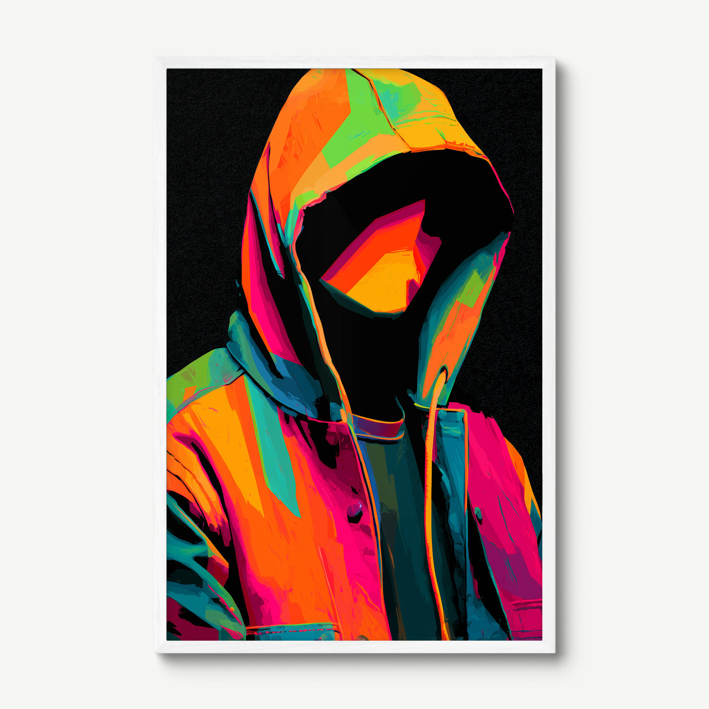 Void Figure art print in a white frame