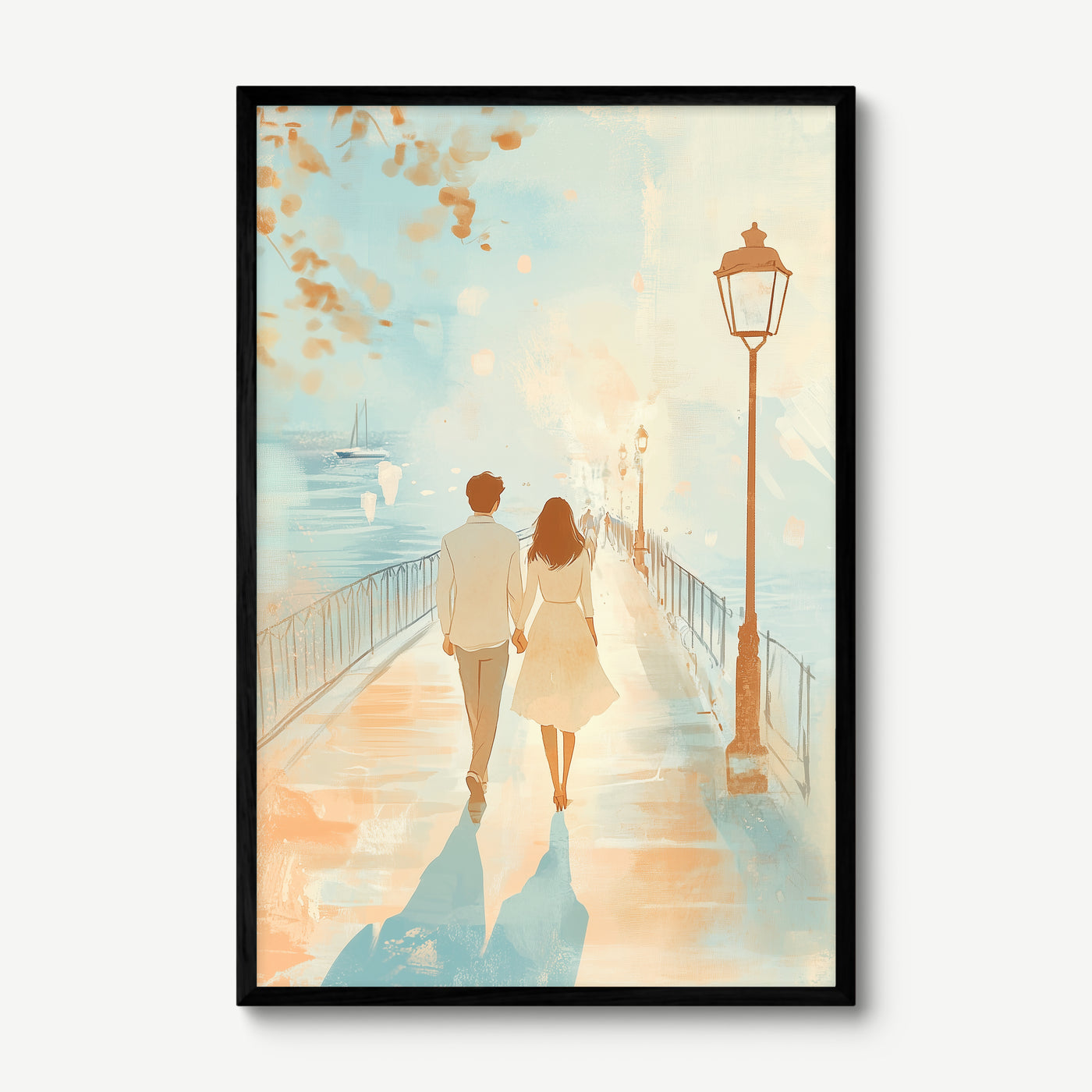 Walk Toward Tomorrow art print in a black frame