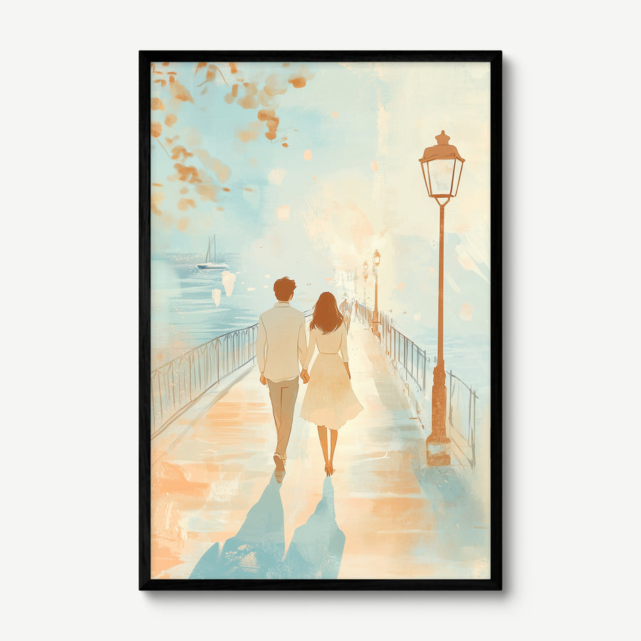 Walk Toward Tomorrow art print in a black frame