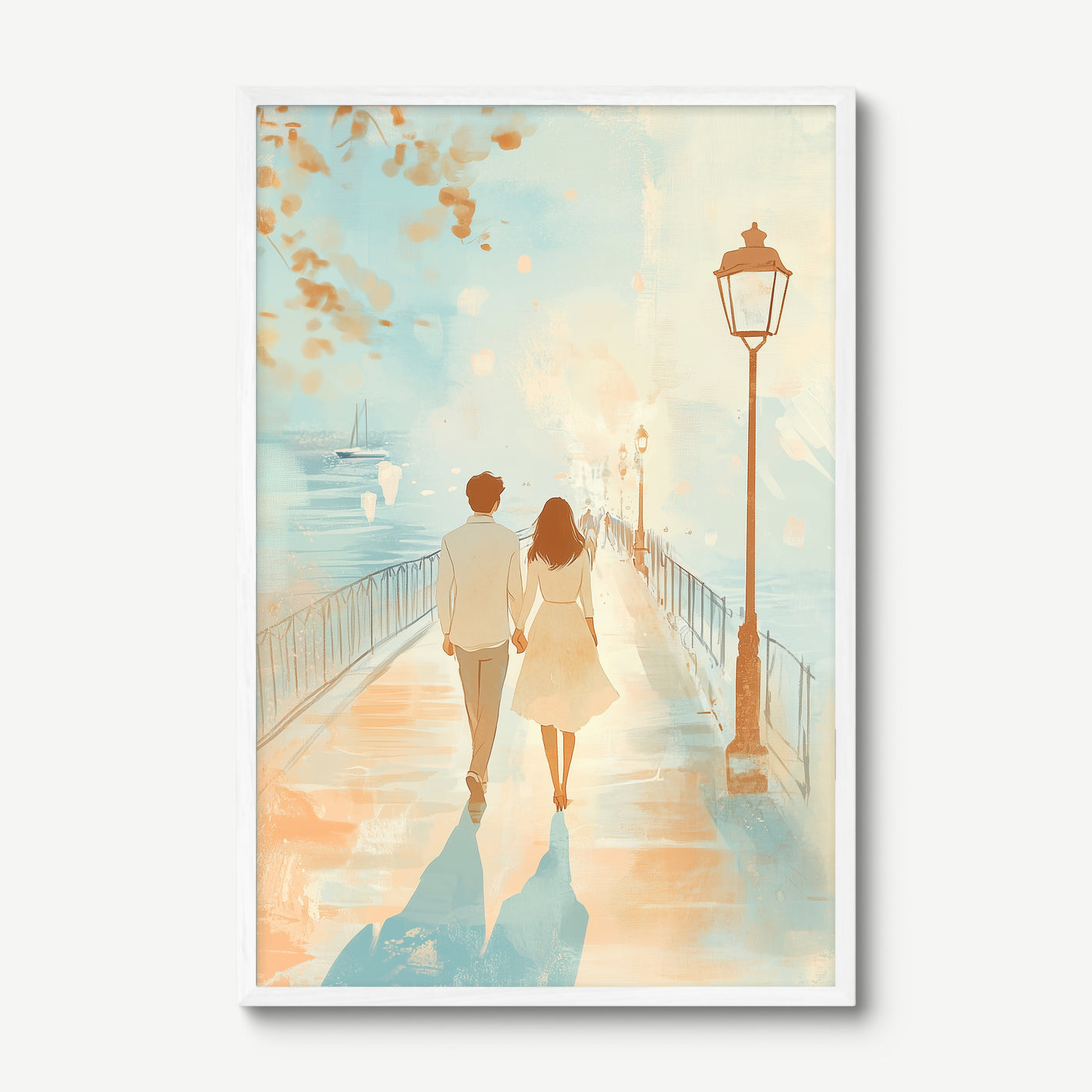 Walk Toward Tomorrow art print in a white frame