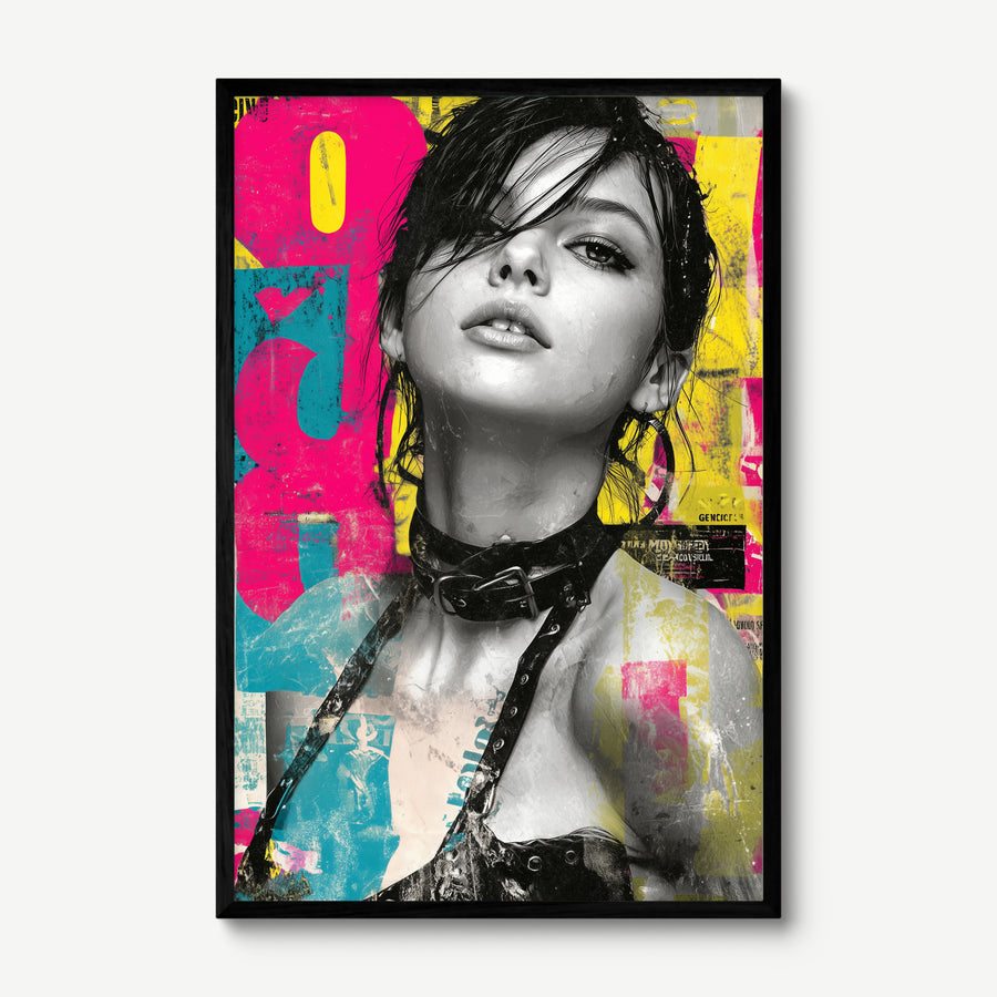 Wall Punk art print in a black frame
