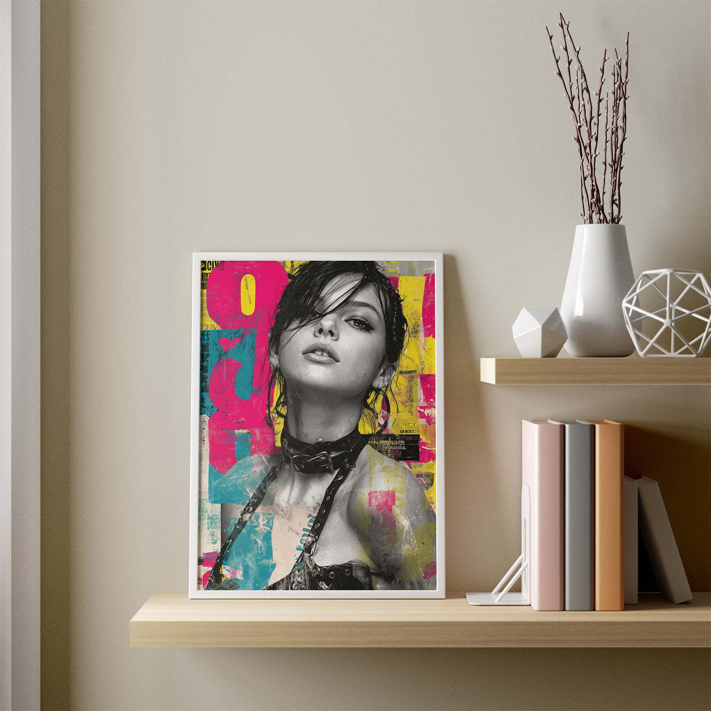 Wall Punk framed in a room