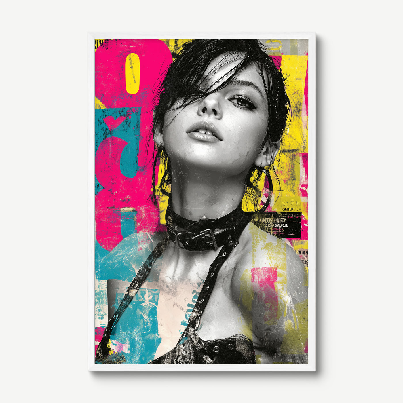 Wall Punk art print in a white frame