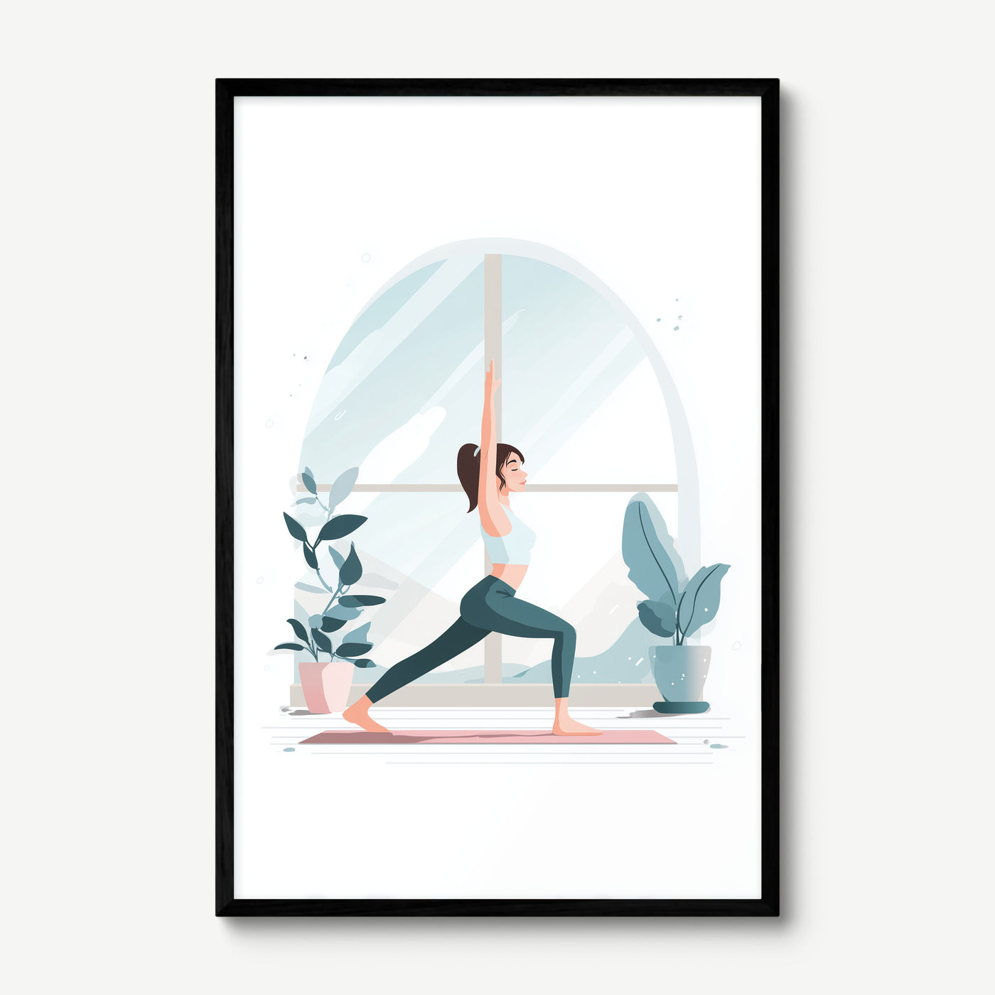 Warrior Pose Light art print in a black frame