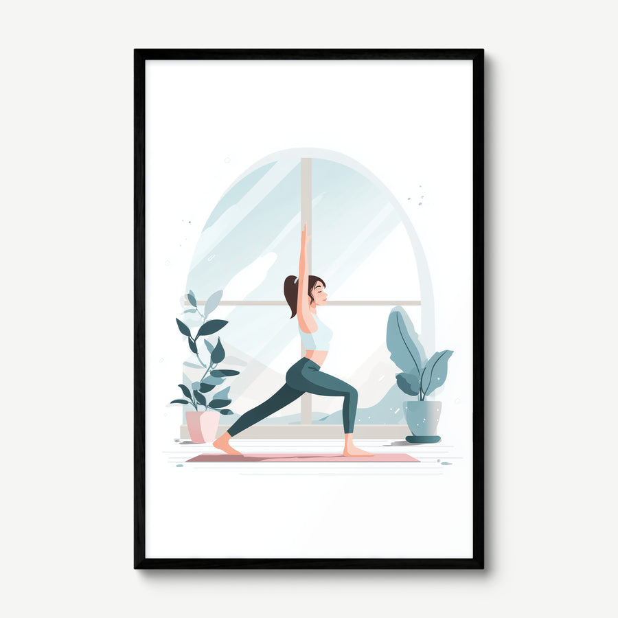 Warrior Pose Light art print in a black frame