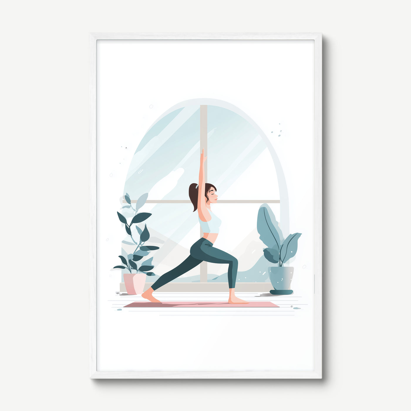 Warrior Pose Light art print in a white frame