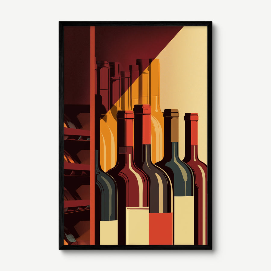 Wine Cellar art print in a black frame