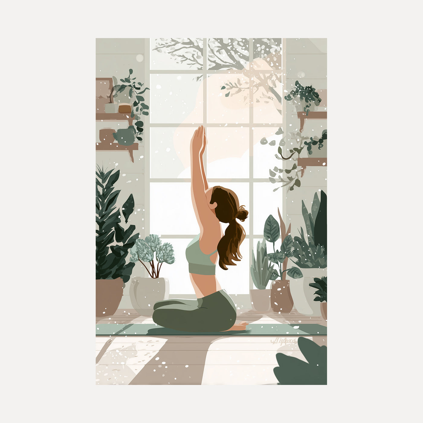 Winter Yoga Garden unframed art print