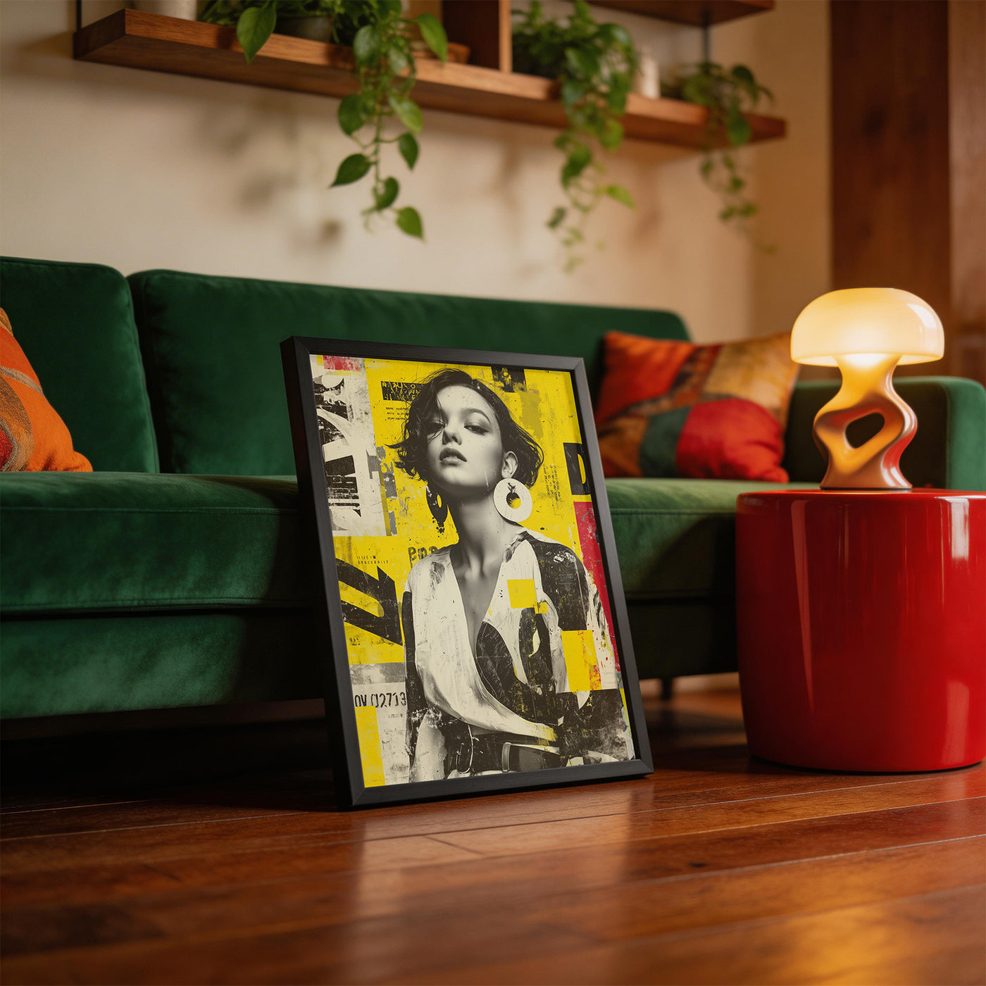 Yellow Noise framed on a wall