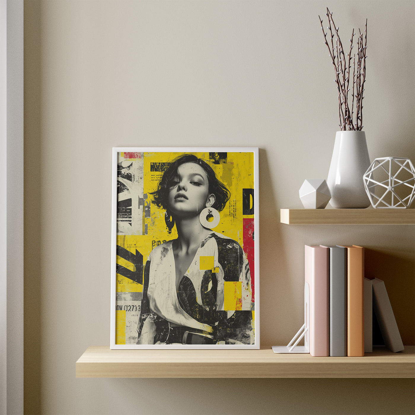 Yellow Noise framed in a room